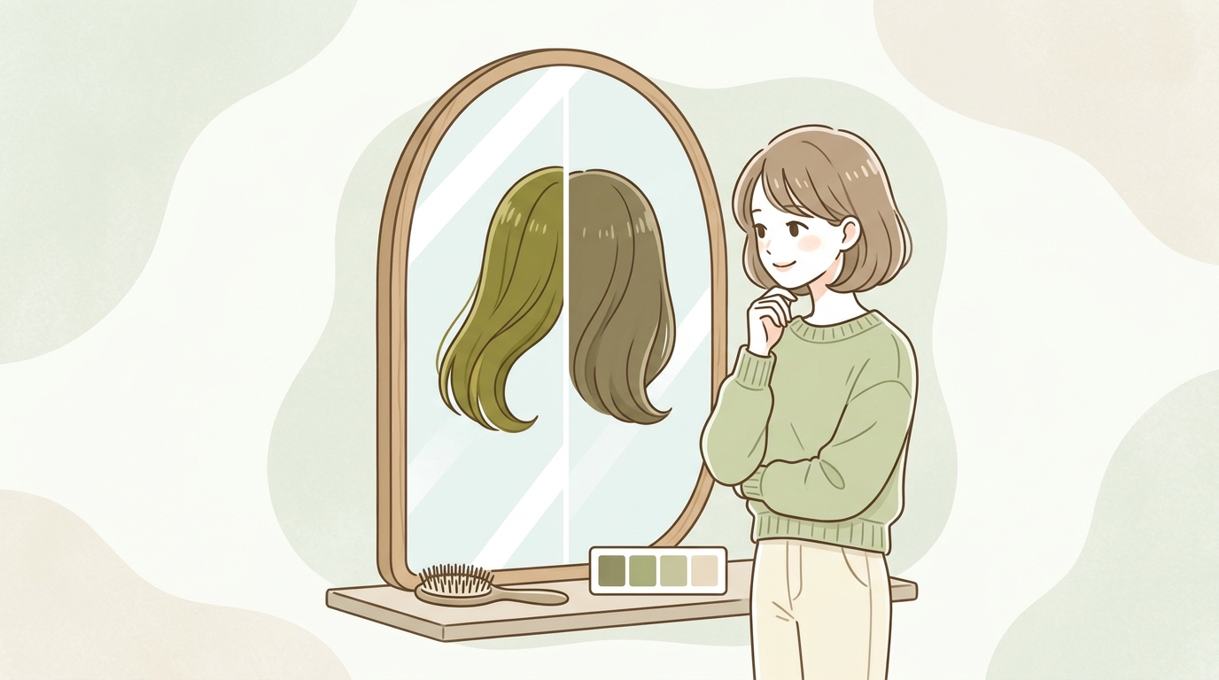 ヘアカラーのカーキとオリーブの違いを見分ける3要素