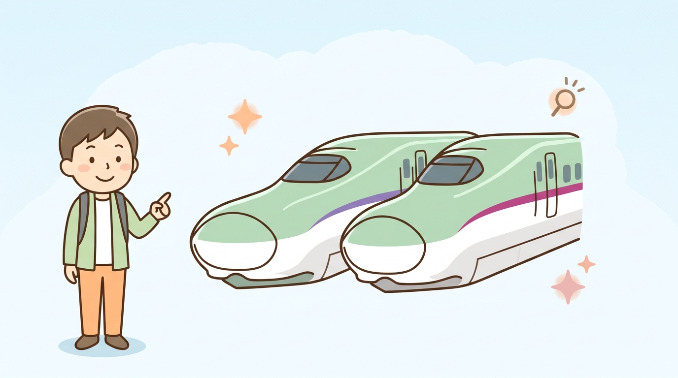 同じはやぶさ型車両を見分ける3つのポイント