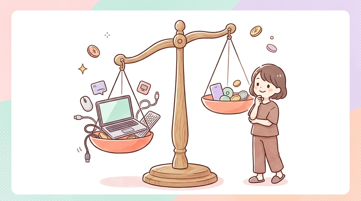 周辺機器を含めた合計予算の違いを比較