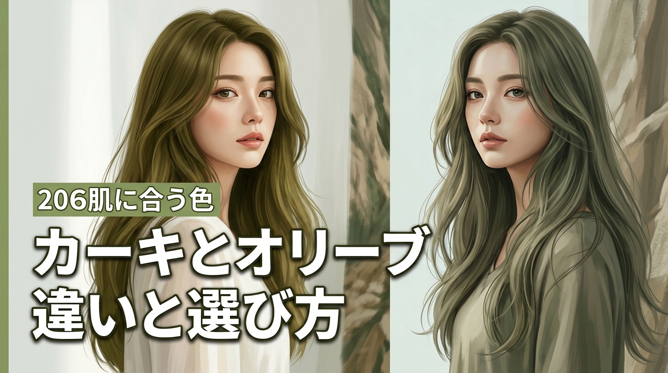 カーキとオリーブのヘアカラーで迷う人必見！肌色に合う透明感カラーの選び方