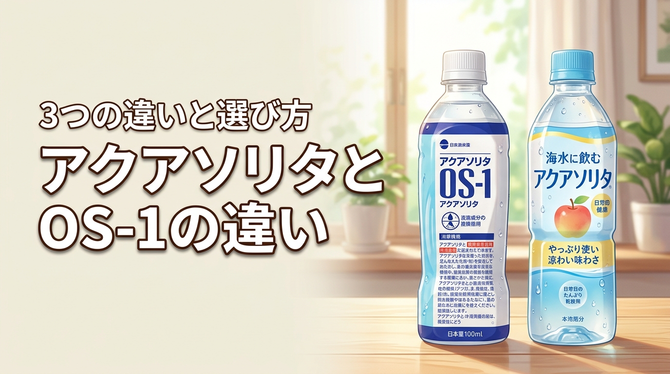 アクアソリタとos-1の違いは3つ！成分や味から子供・高齢者への選び方を解説