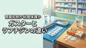 市販はガスターのみ！ラフチジンとの違いは胃酸抑制か粘膜保護かの目的にあり