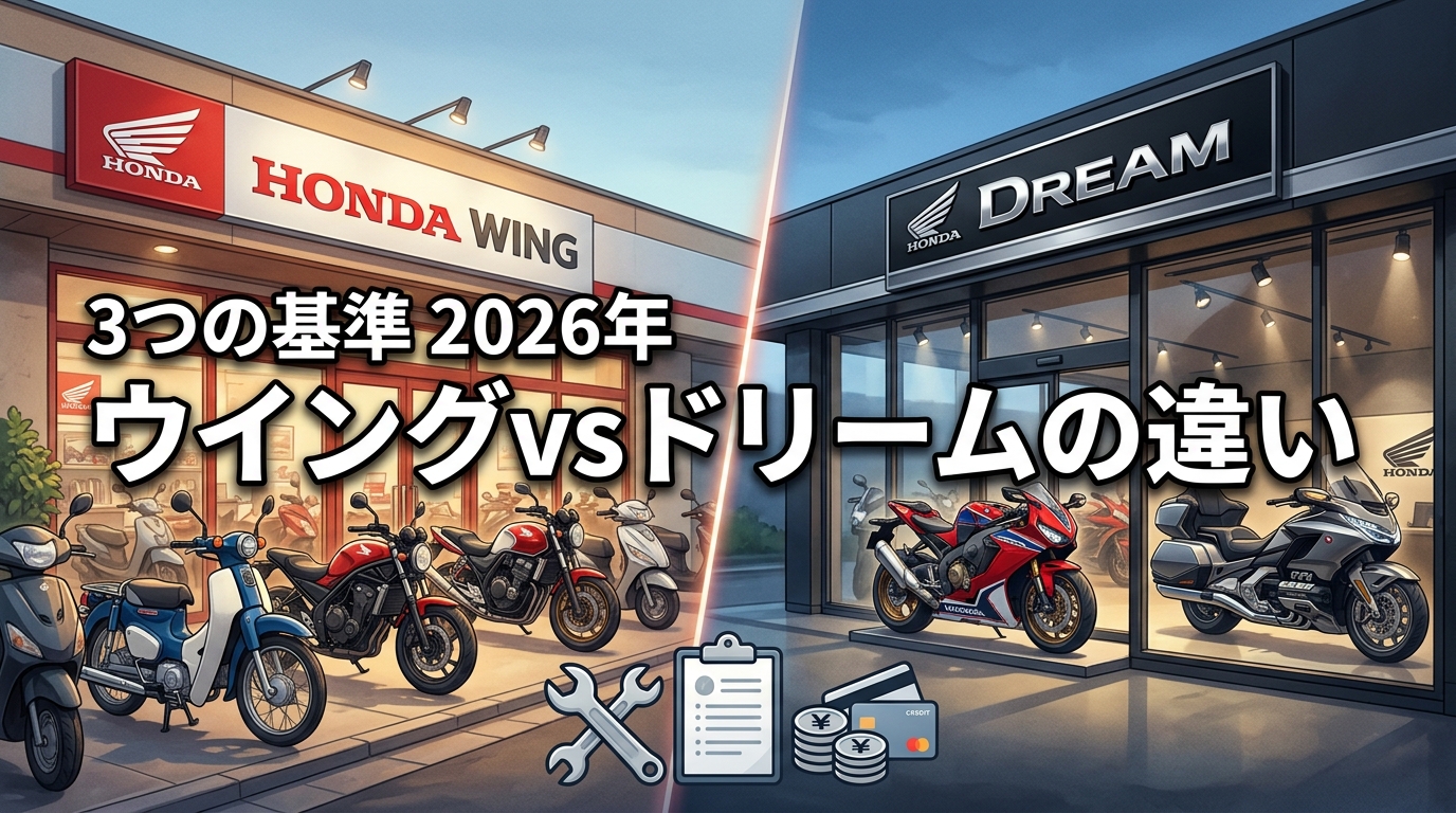 ホンダウイングとドリームの違いは？車種や工賃など3つの基準で店選びを伝授