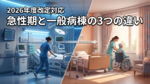 急性期病棟と一般病棟の違いを3つの基準で比較！2026年度改定にも対応