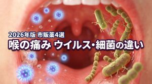 喉の痛みはウイルスか細菌か？違いを見分ける5つの指標とお勧め市販薬4選