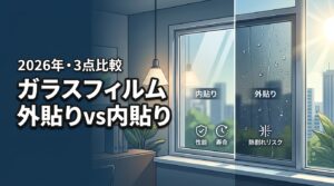ガラスフィルムの外貼りと内貼りの違いは？性能・寿命・熱割れリスクを3点で比較