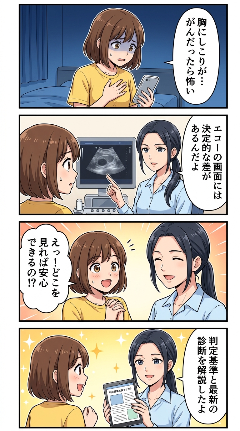 乳腺線維腺腫 乳がん 違い エコー