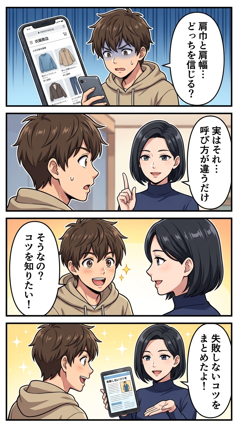 肩巾 肩幅 違い