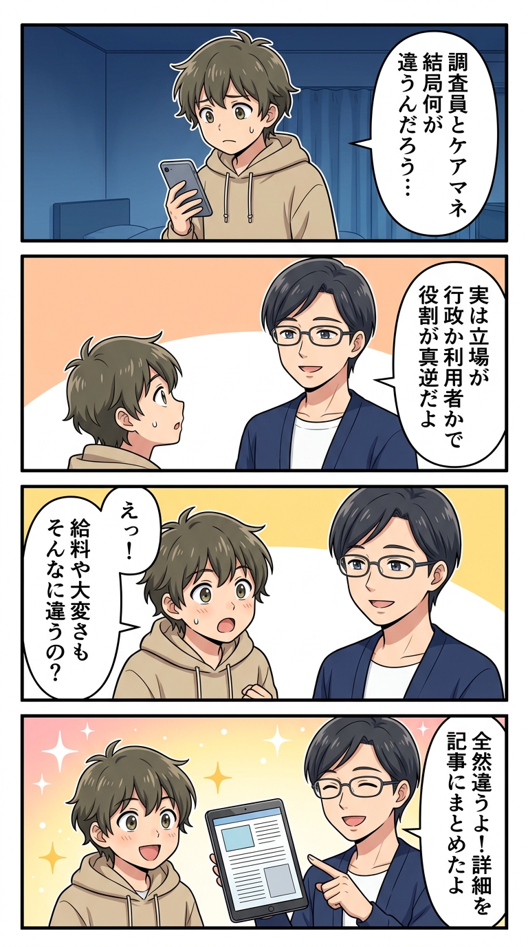 介護認定調査員 ケアマネ 違い