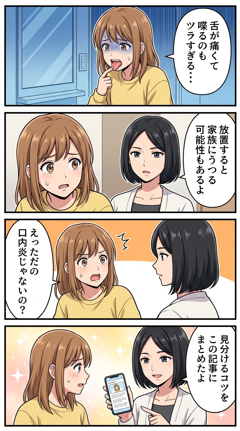 舌 ヘルペス 口内炎 違い