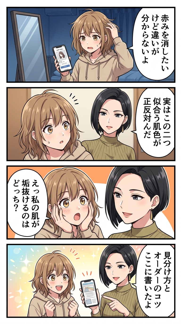 ヘアカラー カーキ オリーブ 違い