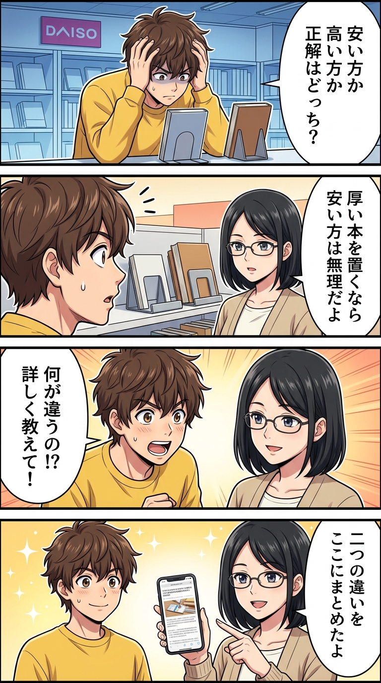 ダイソー 読書台 500円 200円 違い