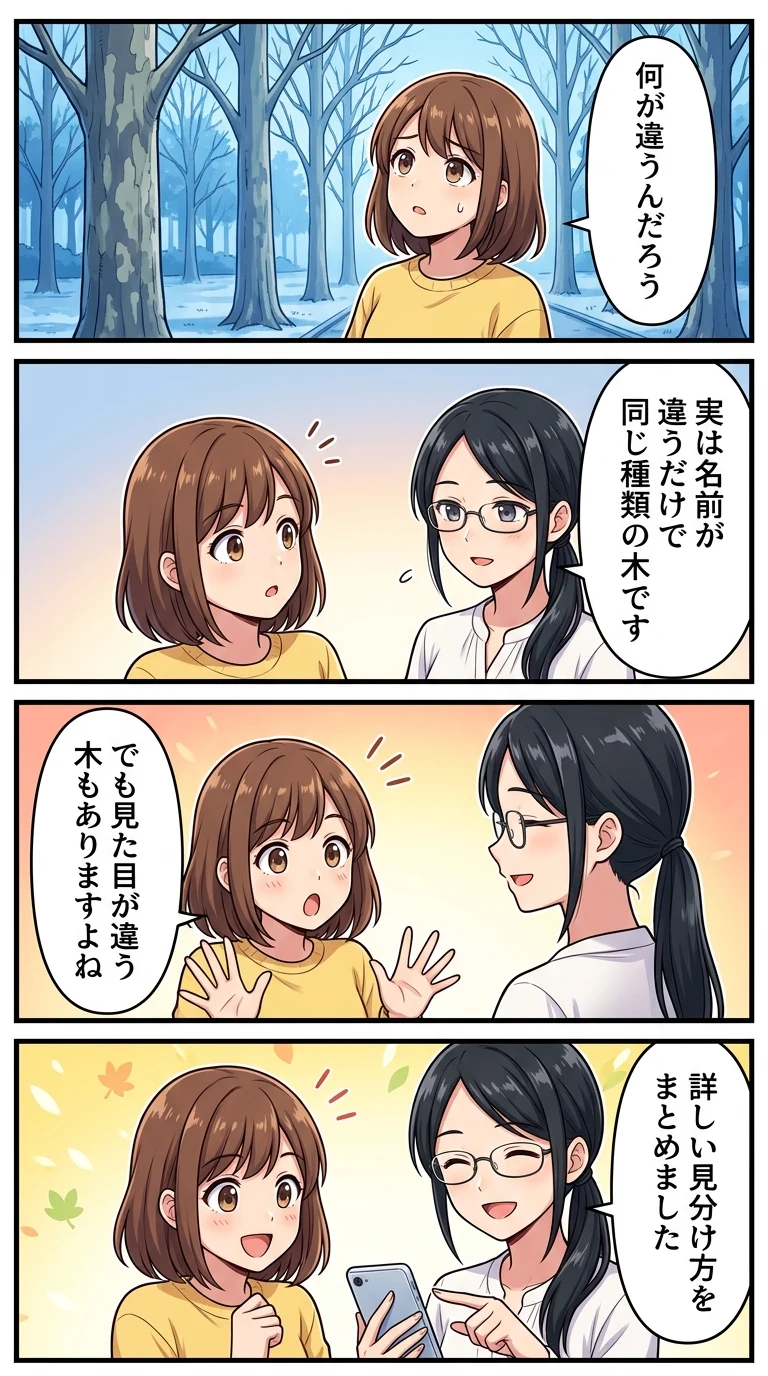 すずかけ プラタナス 違い