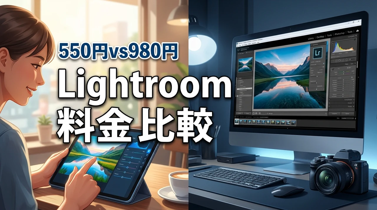 lightroomの550円と980円の違いとは？モバイル版かPC版で迷う人へ