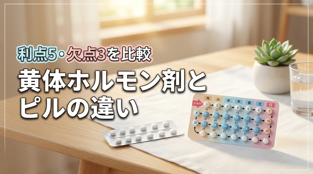 黄体ホルモン剤とピルの違いとは？5つのメリットと3つのデメリットを詳しく比較