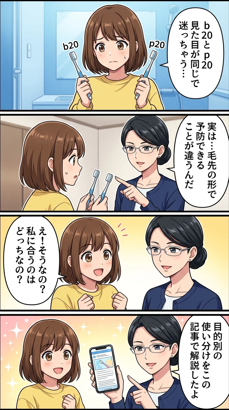 ルシェロ 歯ブラシ b20 p20 違い