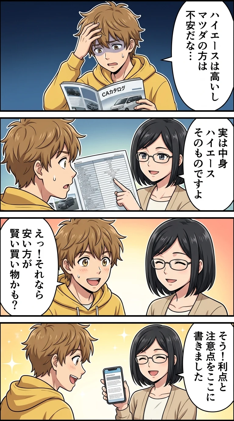 ボンゴブローニイ ハイエース 違い