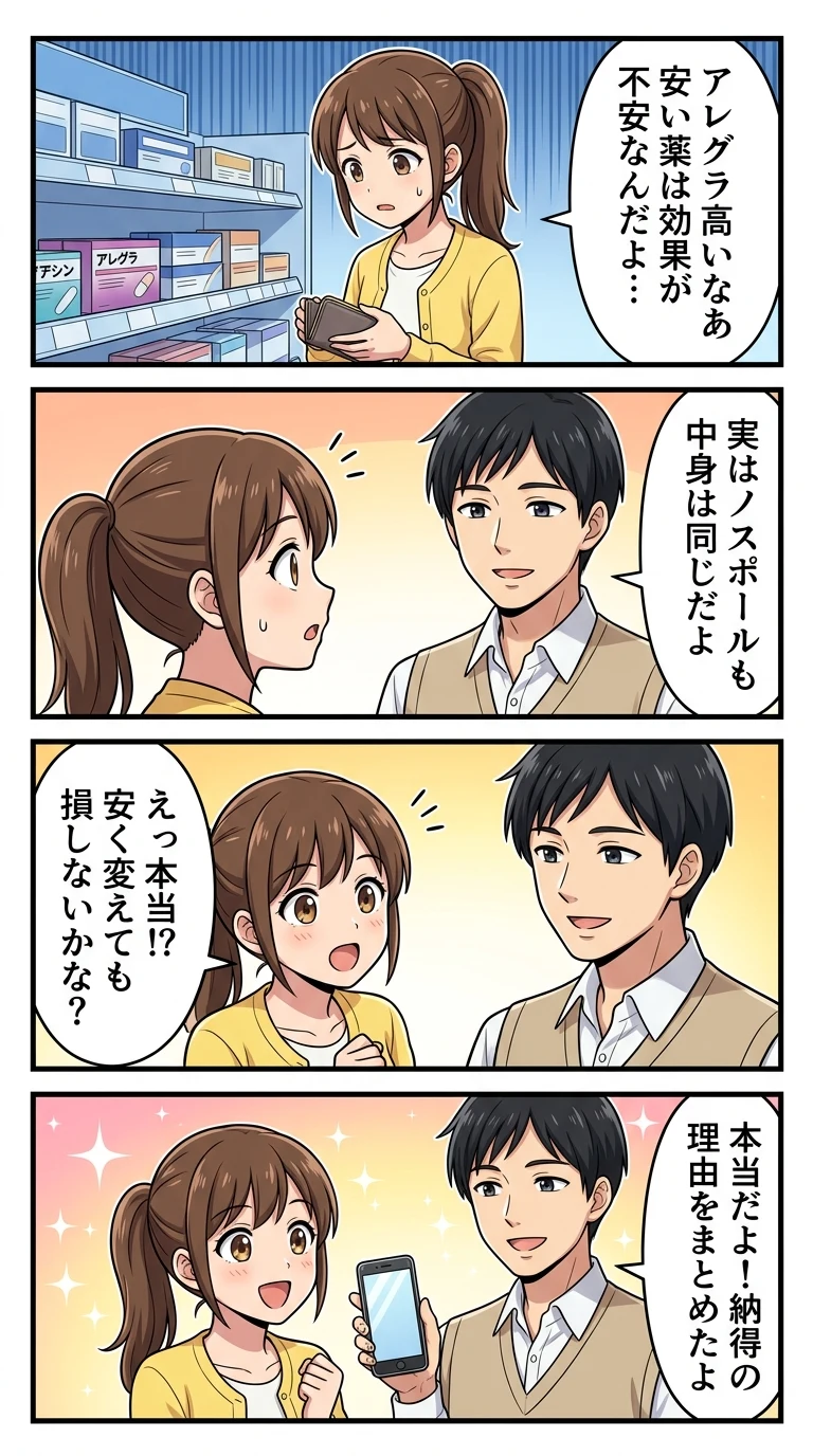 ノスポール鼻炎錠fx アレグラ 違い