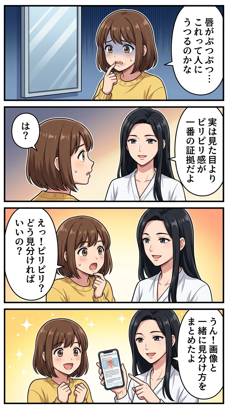 口唇炎 ヘルペス 違い 画像