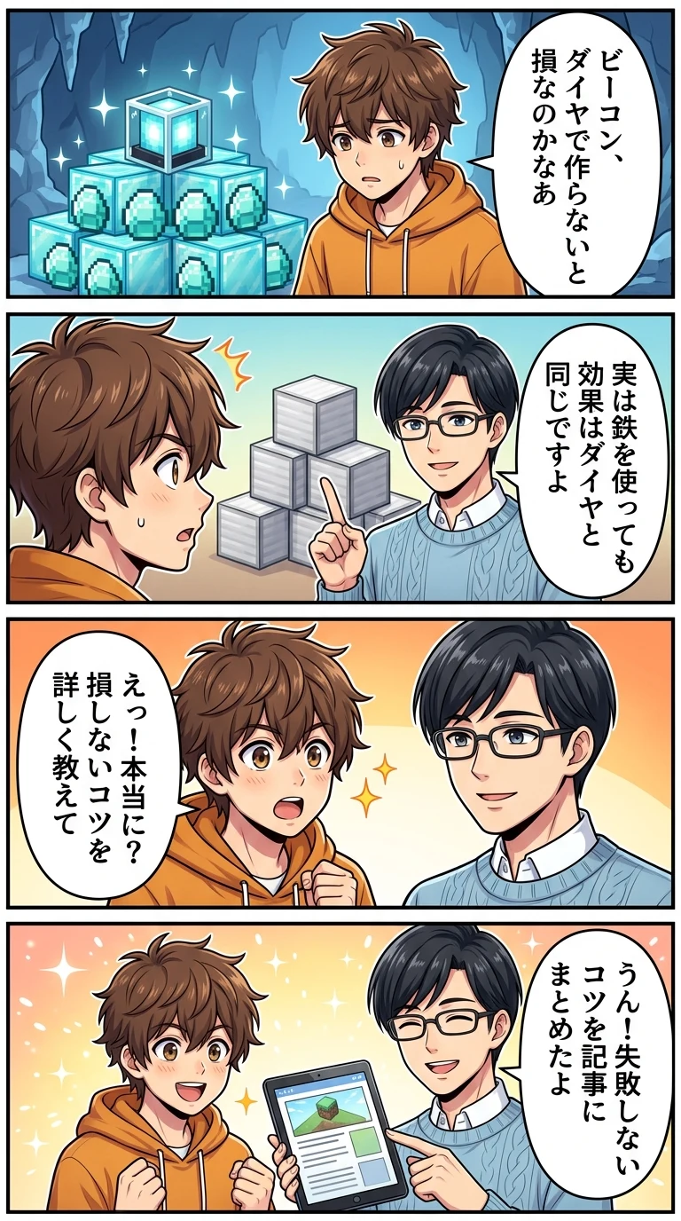 マイクラビーコン 鉱石 違い