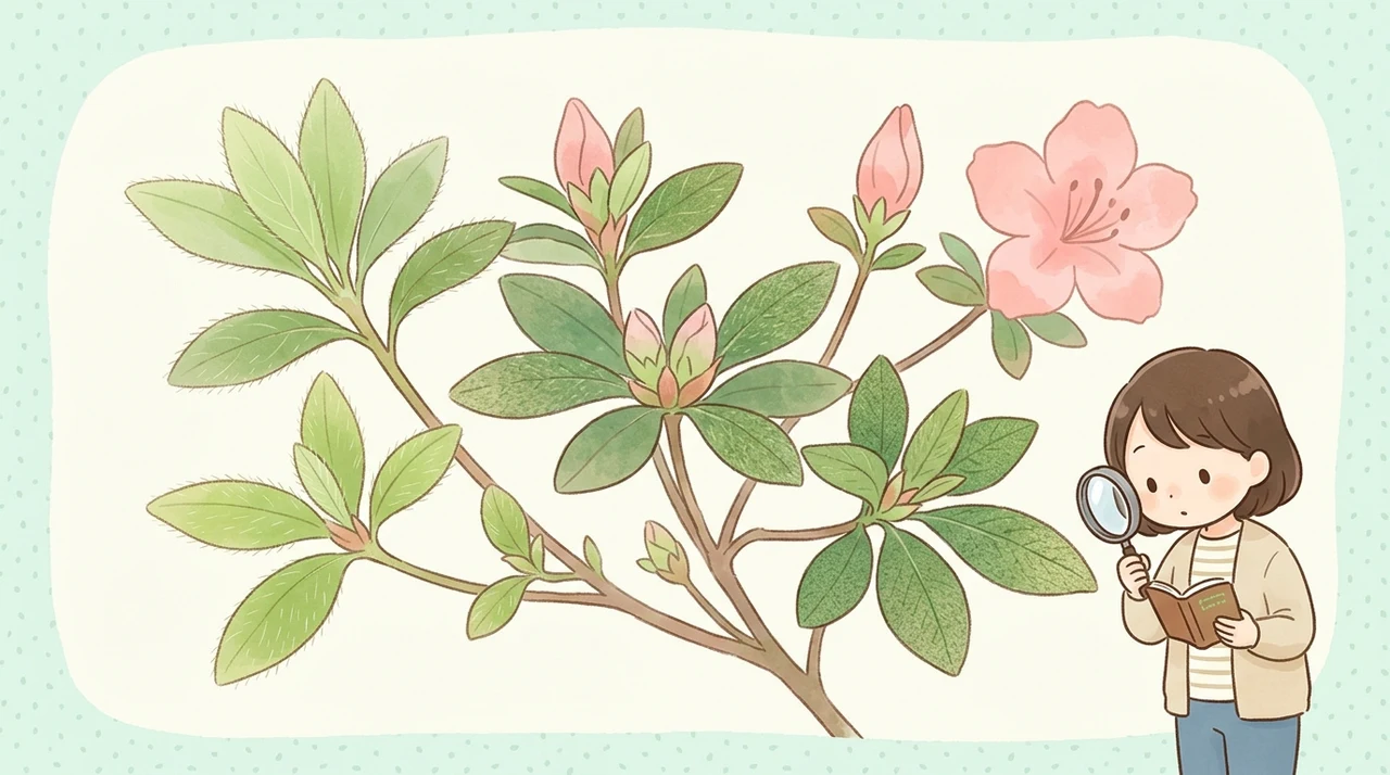 葉や新芽の質感で見分けるつつじの判別法