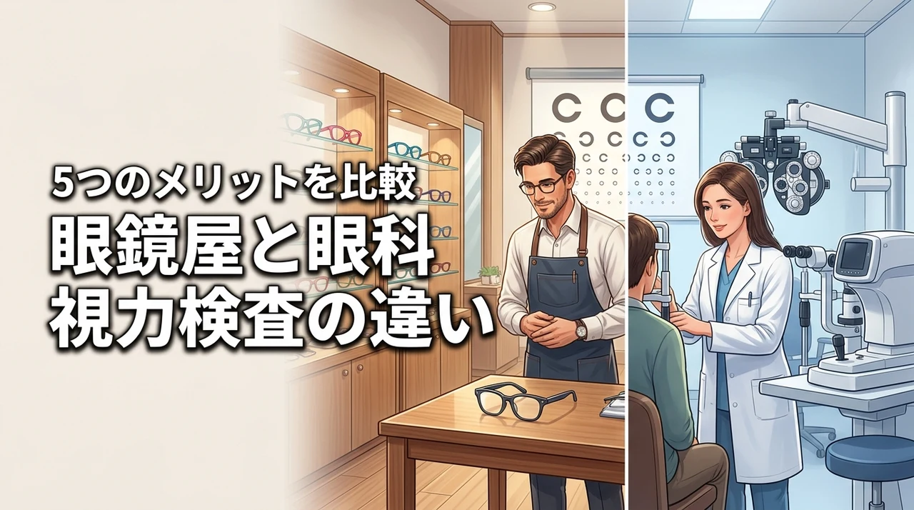 眼鏡屋と眼科の視力検査の違いとは?5つのメリットなど選ぶ基準を項目別に比較