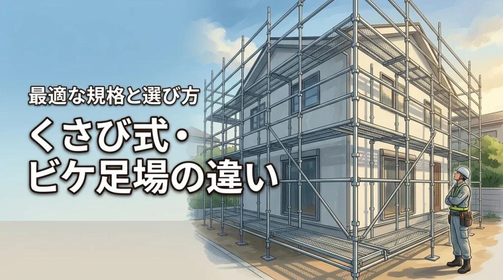 【知らないと損】くさび式足場とビケ足場の違い！現場に最適な規格と選び方の正解