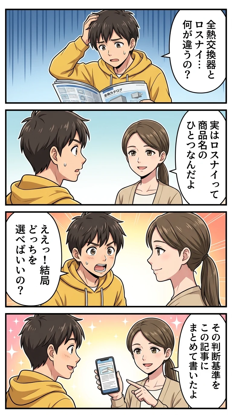全熱交換器 ロスナイ 違い