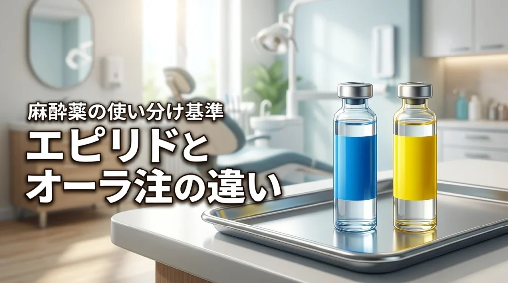 エピリドとオーラ注の違いは何？歯科用麻酔薬の使い分け基準を分かりやすく解説