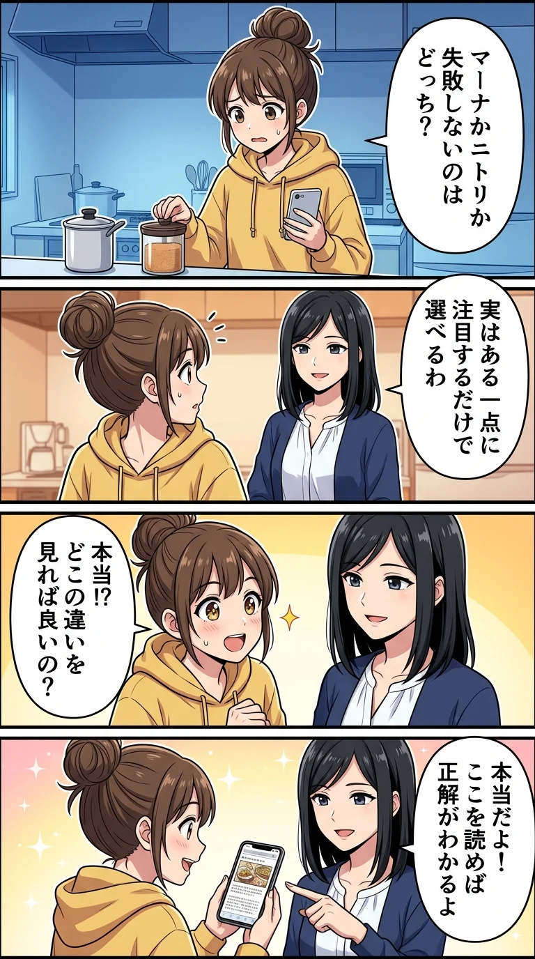 マーナ 調味料ポット ニトリ 違い