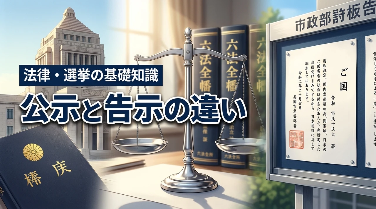 法律上の公示と告示の違いを正しく理解!選挙や行政手続で迷わない活用ガイド