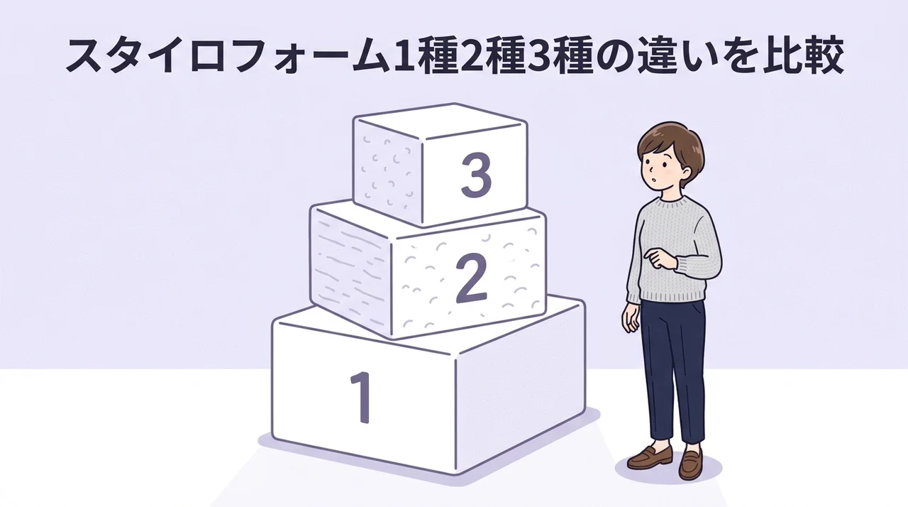 スタイロフォーム1種2種3種の違いを比較