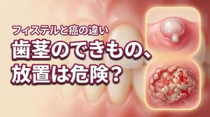 歯茎の白いできものが不安な方へ!フィステルと癌の違いと放置するリスクを解説