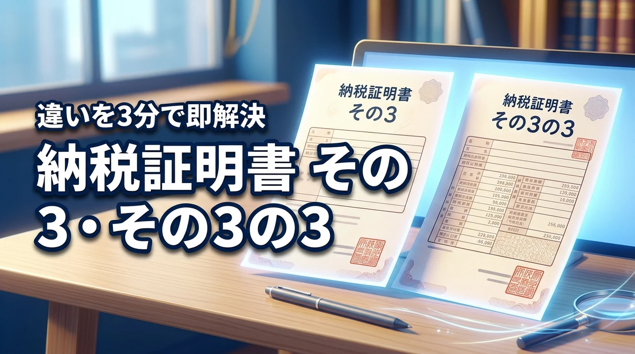 納税証明書その3とその3の3の違いを3分で理解！どっちが必要か即解決