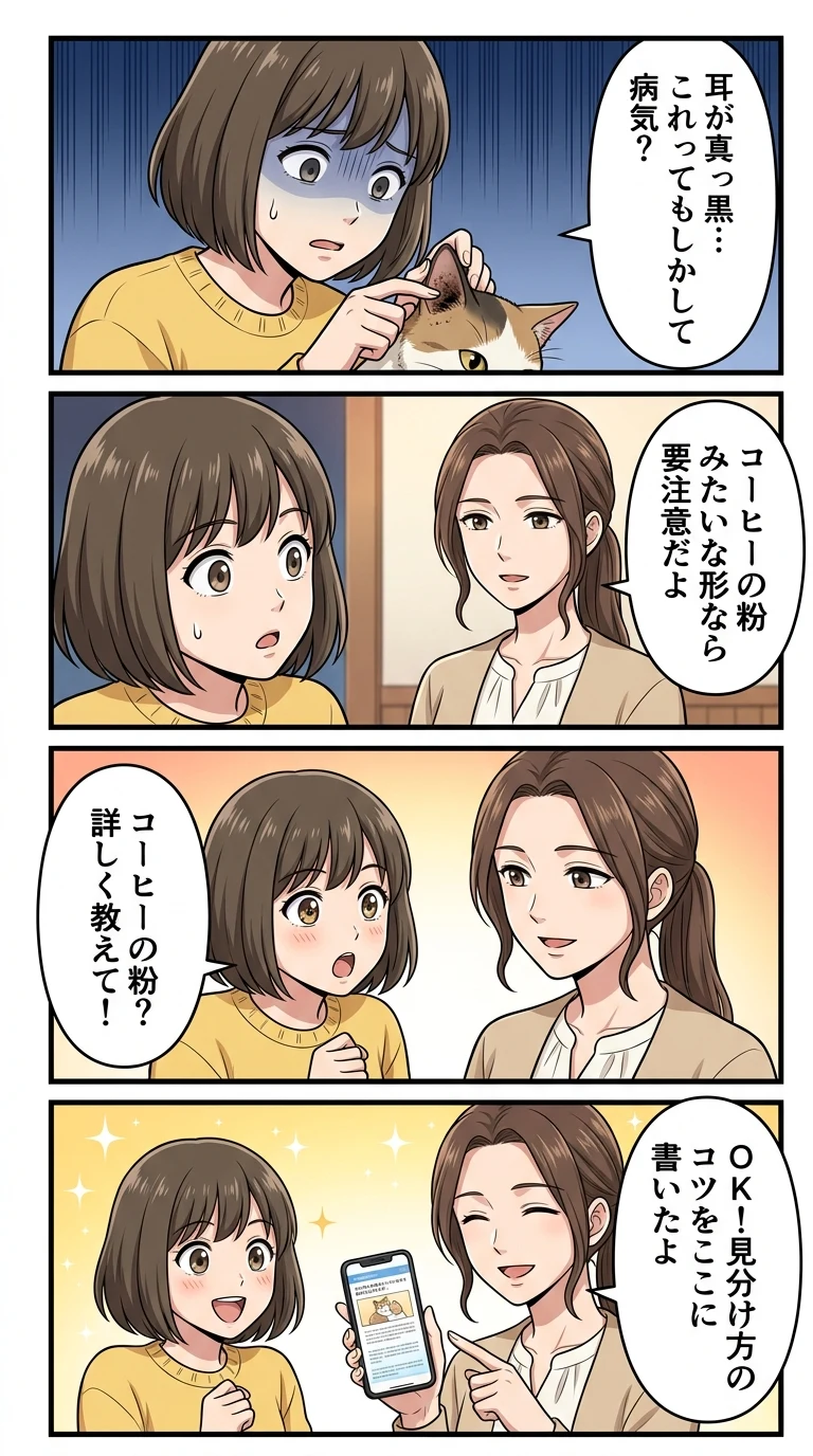 猫 耳ダニ 耳垢 違い