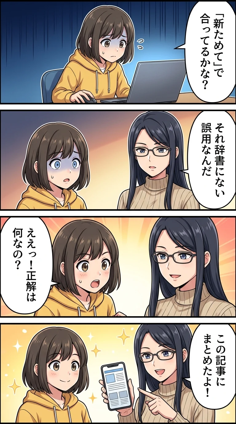 新ためて 改めて 違い