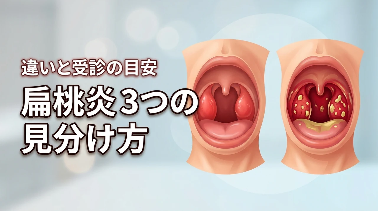 扁桃炎のウイルス性と細菌性の違いを3つのポイントで見分ける！受診の目安も紹介