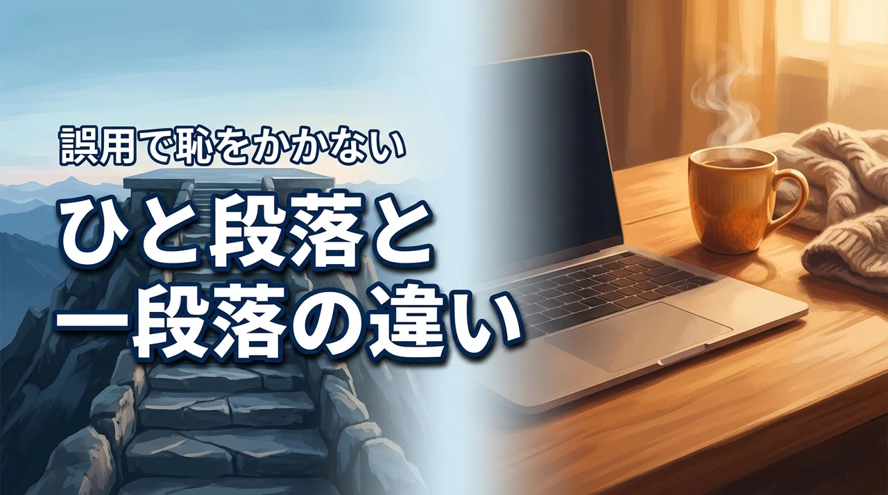 ひと段落と一段落の違いを知っていますか？誤用で恥をかかない正しい読み方の基本
