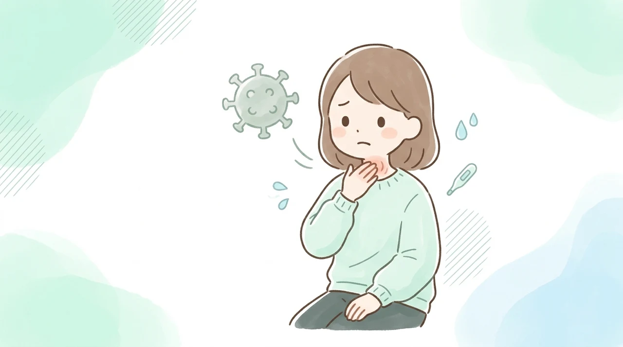コロナ変異株による激しい喉の痛みと症状の経過