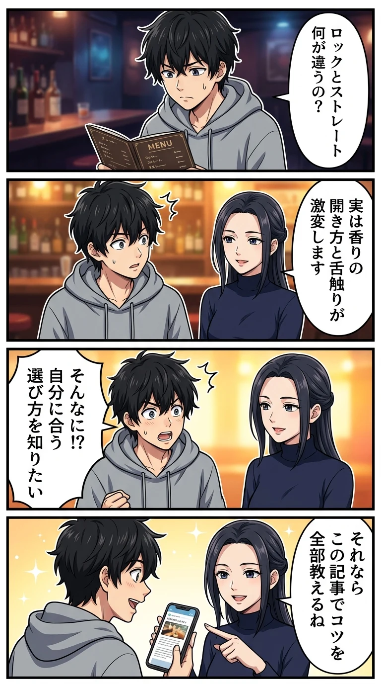お酒 ロック ストレート 違い