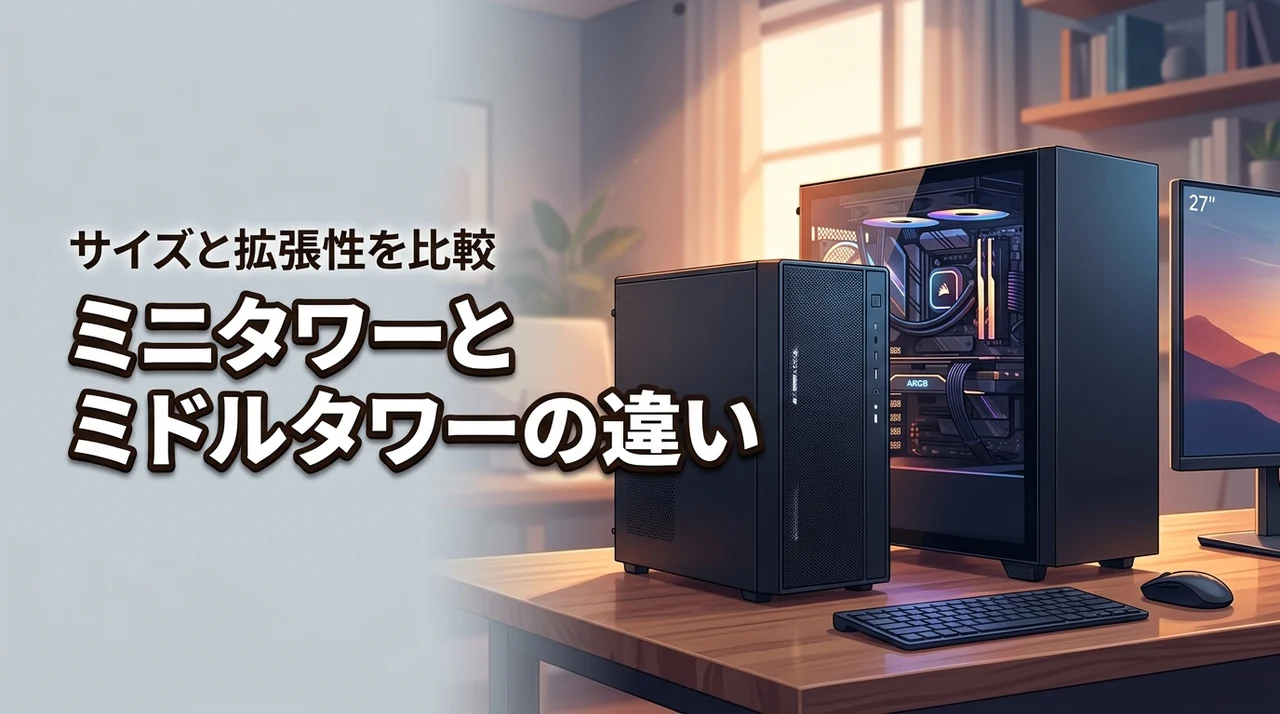 ミニタワーとミドルタワーの違いは何？サイズや拡張性で失敗したくない方必見