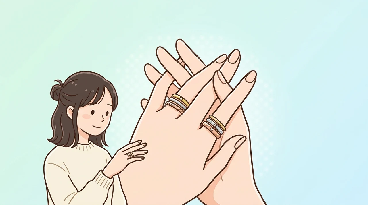 指輪を色違いで重ね付けする4つのコツ