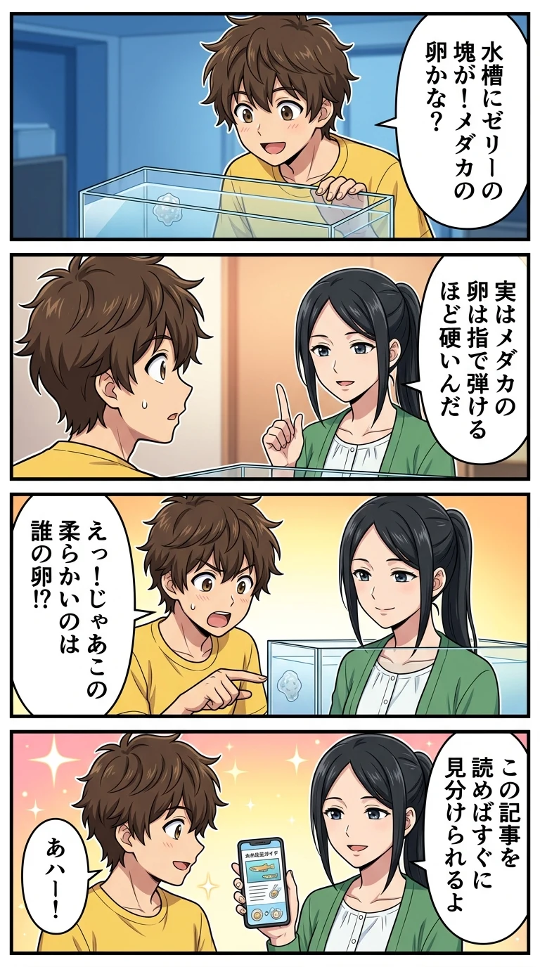 メダカの卵 タニシの卵 違い