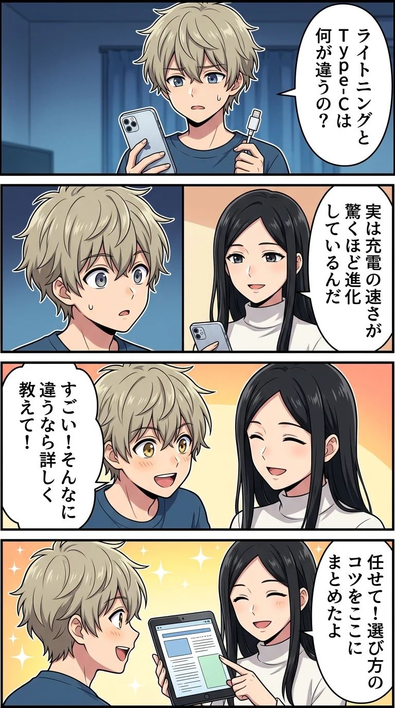 ライトニングケーブル タイプc 違い