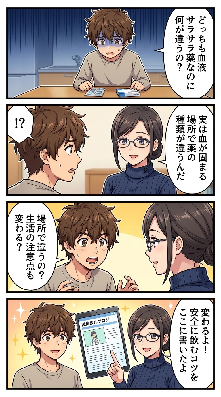 抗血小板薬 抗凝固薬 違い わかりやすく