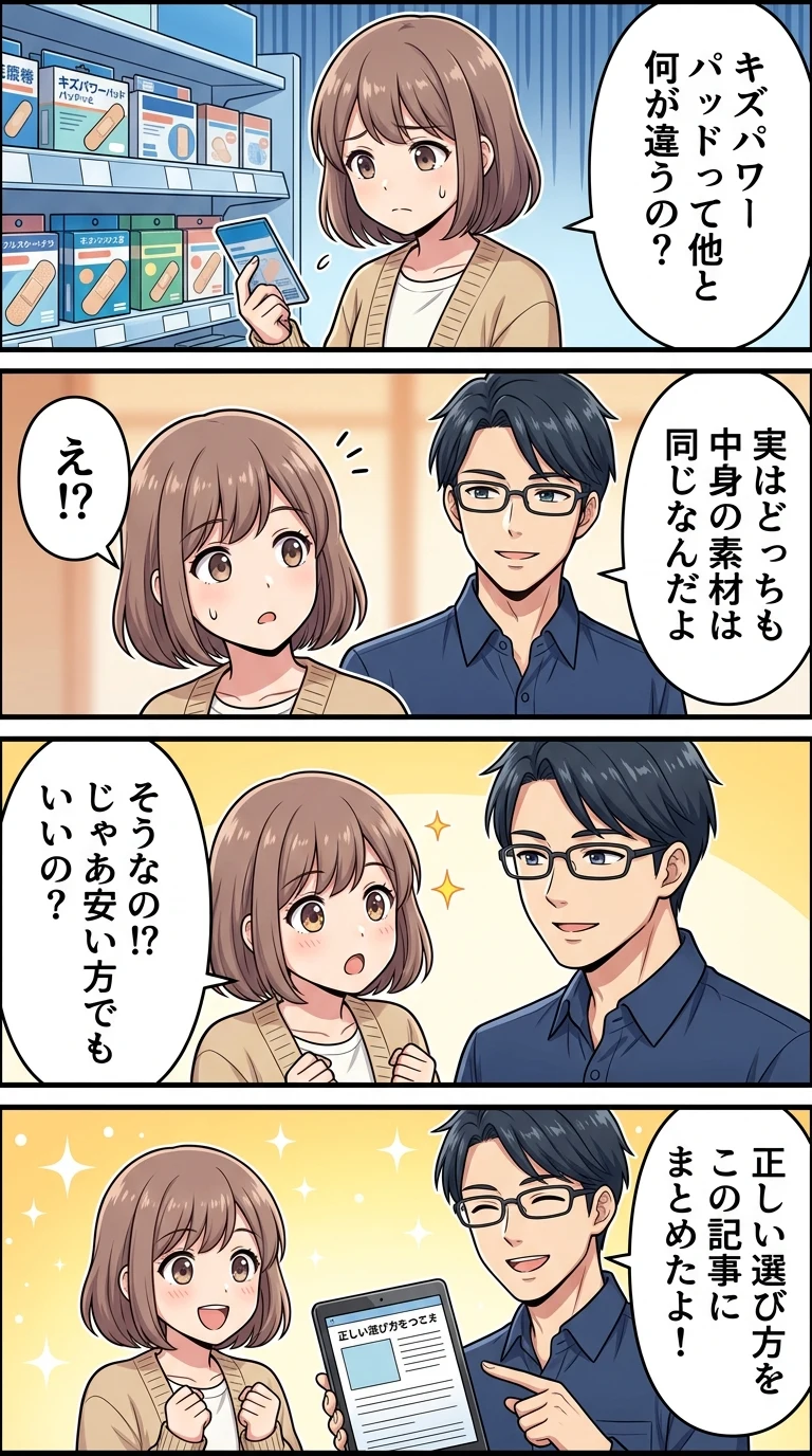 ハイドロコロイド キズパワーパッド 違い