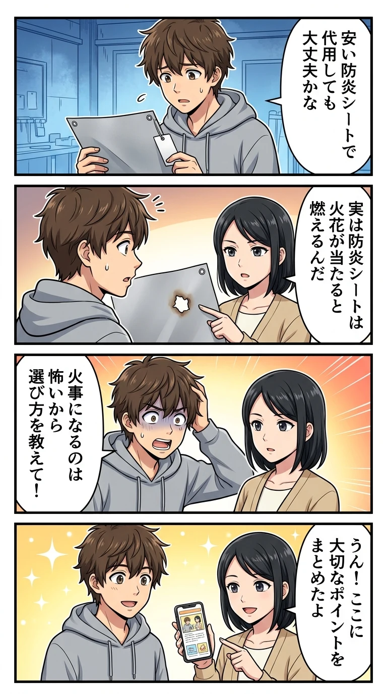 スパッタシート 防炎シート 違い