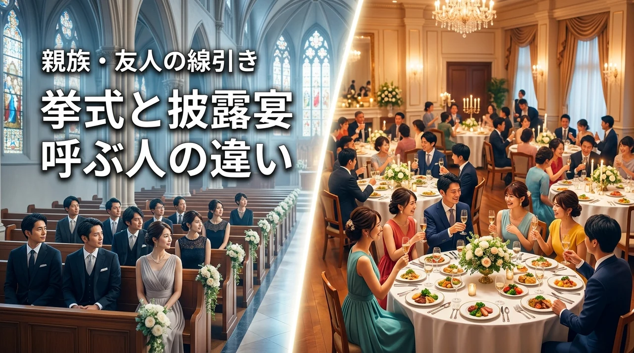 【重要】挙式と披露宴の呼ぶ人の違いとは?親族や友人の招待で後悔しない線引き