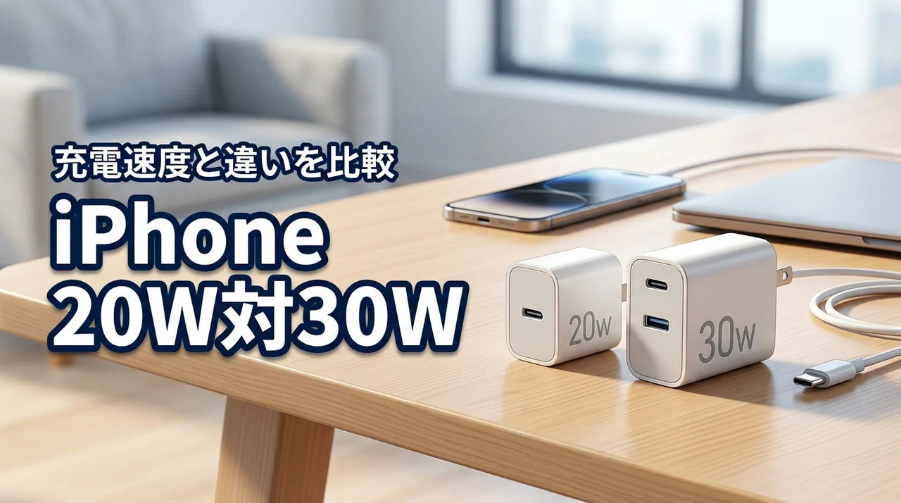 iPhoneに最適なのはどっち?充電器の20wと30wの違いや速度の差を詳しく解説