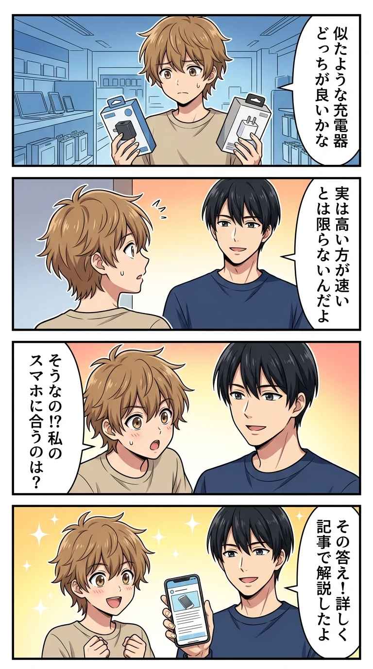 充電器 20w 30w 違い